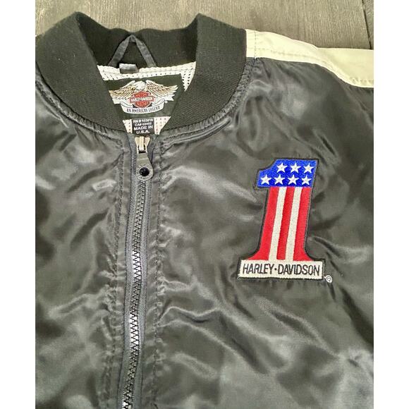 Harley Davidson Jacket Men's M Full Zip Logo Embroidered Racing Evel Knievel USA - Picture 4 of 13